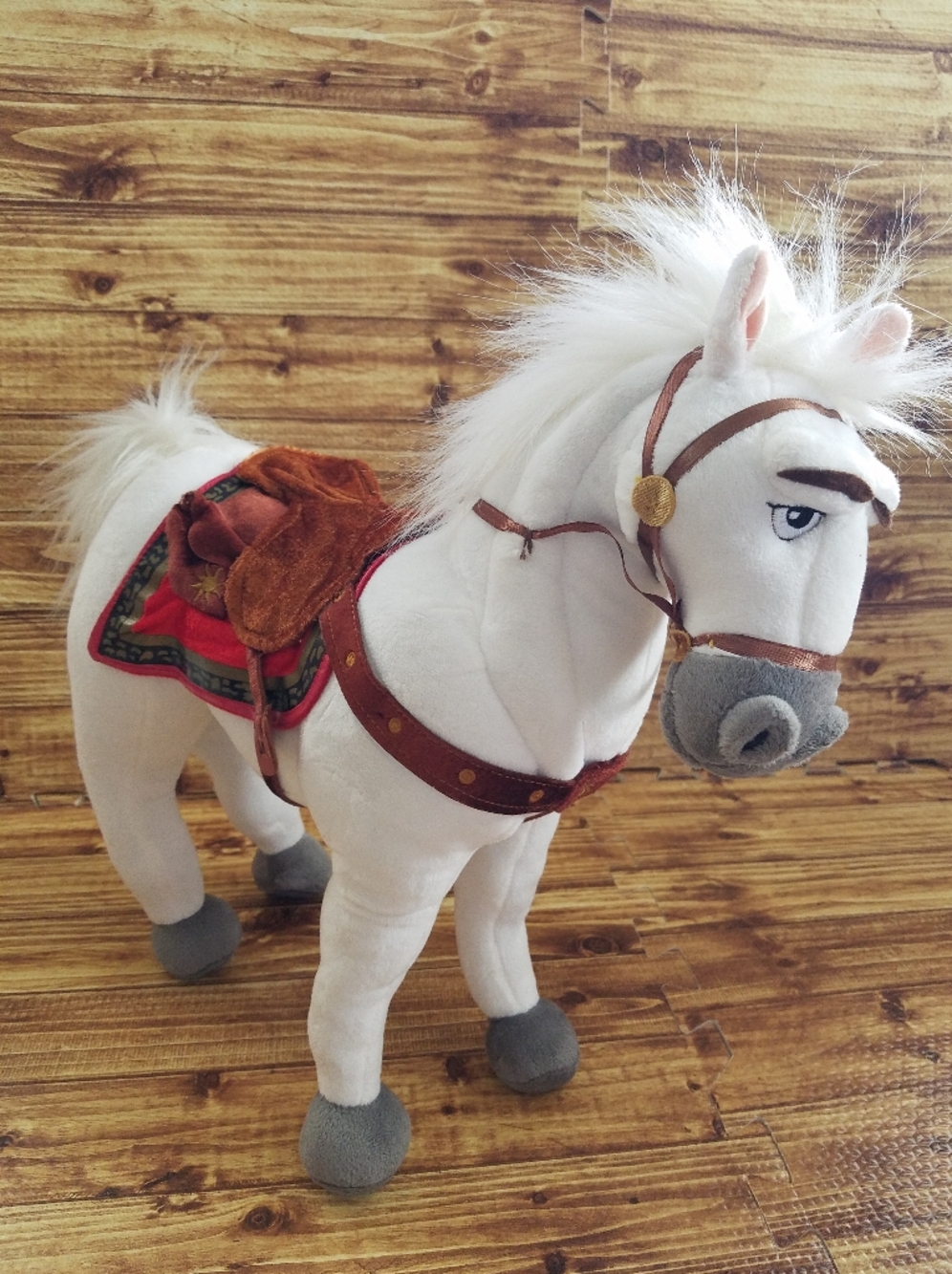 Disney Store White Horse Tangled Plush Maximus Large 15 Inch Rapunzel Standing